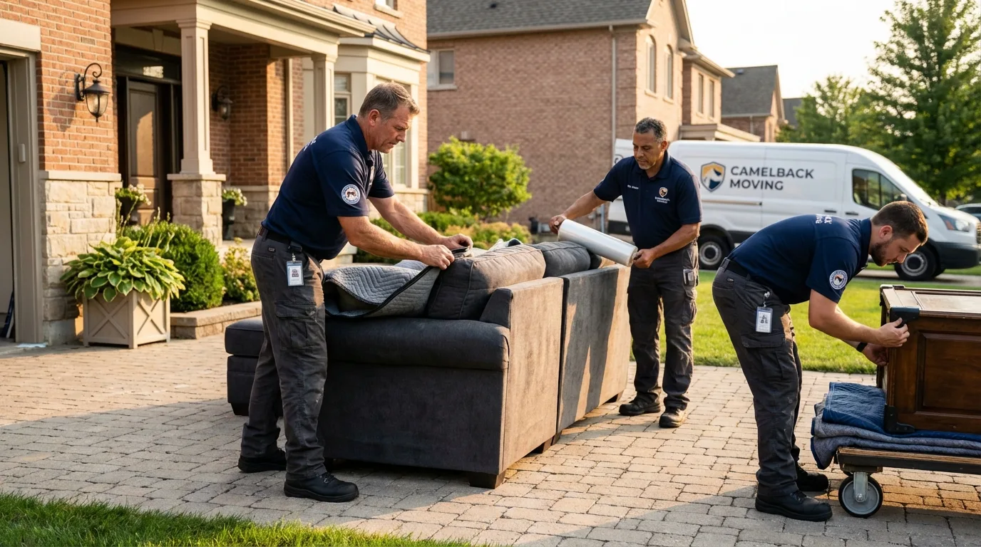 Large estate moving crew wrapping furniture in Sunland Park, NM