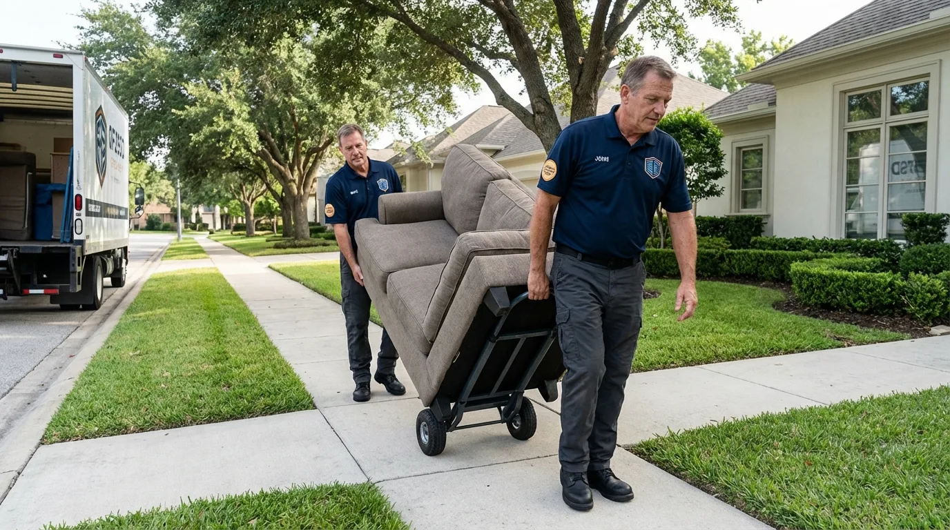 Local residential moving crew loading furniture in Sunland Park, NM